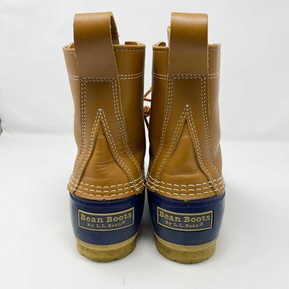 LL Bean Brown/Navy Bean Boots Women's Size 7 Duck Boot Style Lace Up Waterproof - Picture 4 of 10